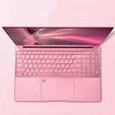 11th Gen Celeron N5095 Laptop – Windows 10/11, 16GB/32GB RAM, 128GB–2TB SSD, Dual-Band WiFi, Bluetooth, Stylish Pink Keyboard