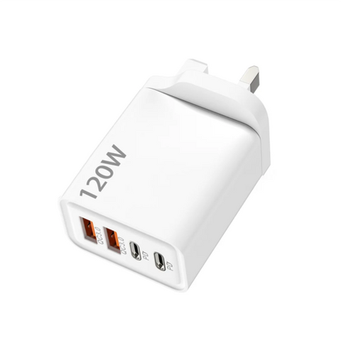 4 Port USB Charger Total 120W Type C Fast Charge Mobile Phone Adapter