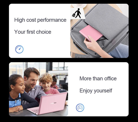 TOPOSH 10.1" Mini Laptop – Intel Celeron J4125 Quad-Core, 12GB RAM + 512GB SSD, Windows 11 Portable Office Notebook