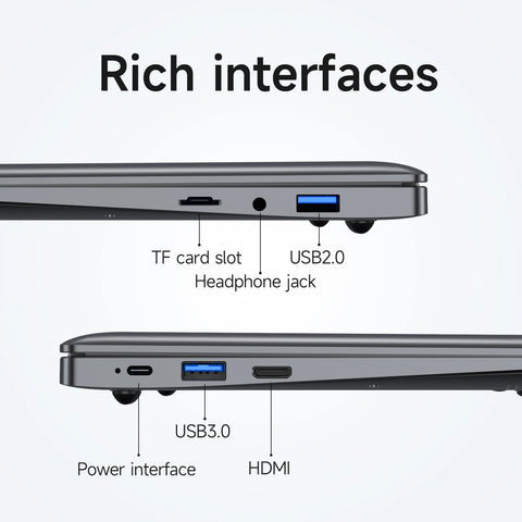 TOPOSH 10.1" Mini Laptop – Windows 11, Intel J4105, 12GB RAM + 256GB SSD, Portable Netbook for Office, School & Travel