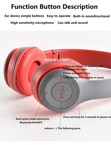 Stereo P47 Headset 5.0 Bluetooth Headset Folding Series Wireless