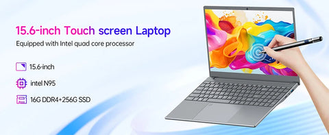 2025 Touchscreen Laptop - 15.6" N95 AI Lightweight Business Laptop with 16GB RAM & 256GB SSD, Portable Office Computer