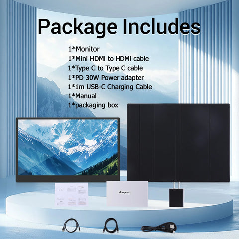 15.6-Inch Portable Monitor – Full HD 1080P, 60Hz Display with Metal Frame for Laptop, PS4/PS5, Xbox, Switch, TV Box & Mobile Devices