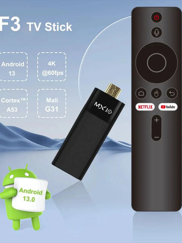 Factory Direct MX10-F3 4K Android TV Stick with Android 11 and 2.4G 5G Connectivity