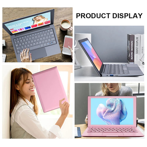 TOPOSH 10.1" Mini Laptop – Intel Celeron J4125 Quad-Core, 12GB RAM + 512GB SSD, Windows 11 Portable Office Notebook