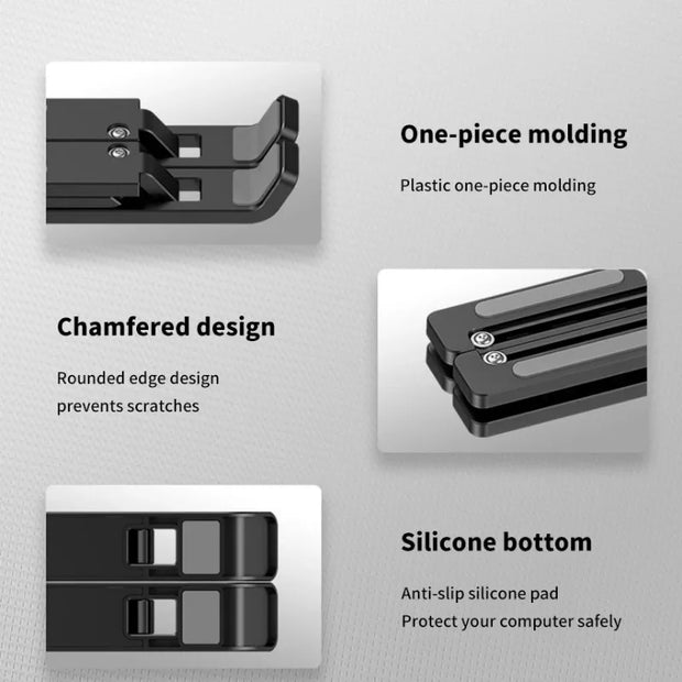Portable Foldable Laptop Stand with 7/10 Adjustable Gears, Universal ABS Holder for MacBook, Lenovo, Samsung & Tablets