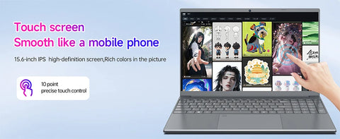 2025 Touchscreen Laptop - 15.6" N95 AI Lightweight Business Laptop with 16GB RAM & 256GB SSD, Portable Office Computer