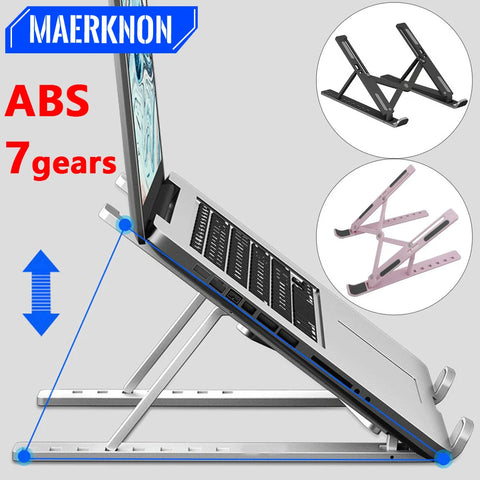 Portable Foldable Laptop Stand with 7/10 Adjustable Gears, Universal ABS Holder for MacBook, Lenovo, Samsung & Tablets