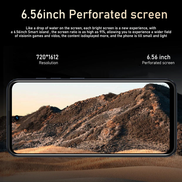 FUFFI X6 Pro Smartphone – 6.56" Android Phone, 8GB RAM + 256GB ROM, 16MP+32MP Camera, Dual SIM, 5500mAh Battery, Google Play