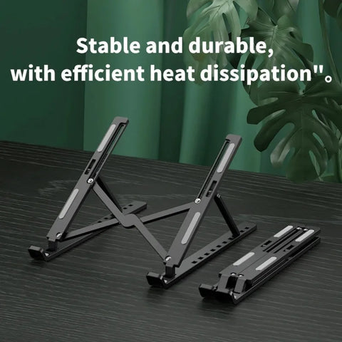 Portable Foldable Laptop Stand with 7/10 Adjustable Gears, Universal ABS Holder for MacBook, Lenovo, Samsung & Tablets