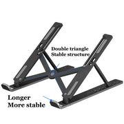 Portable Foldable Laptop Stand with 7/10 Adjustable Gears, Universal ABS Holder for MacBook, Lenovo, Samsung & Tablets