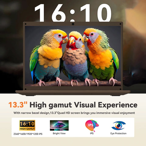 Adreamer 13.3" Laptop – Intel Celeron N4020, 8GB RAM + 1TB SSD, Windows 10 Notebook for Office, School & Everyday Use