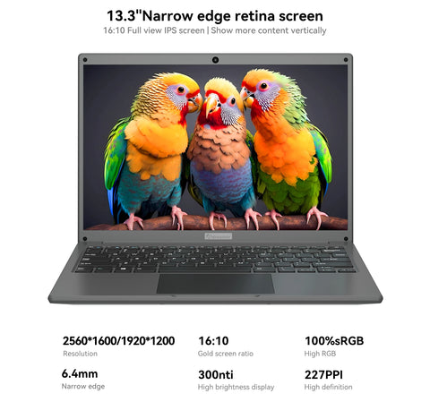 Adreamer 13.3" Laptop – Intel Celeron N4020, 8GB RAM + 1TB SSD, Windows 10 Notebook for Office, School & Everyday Use