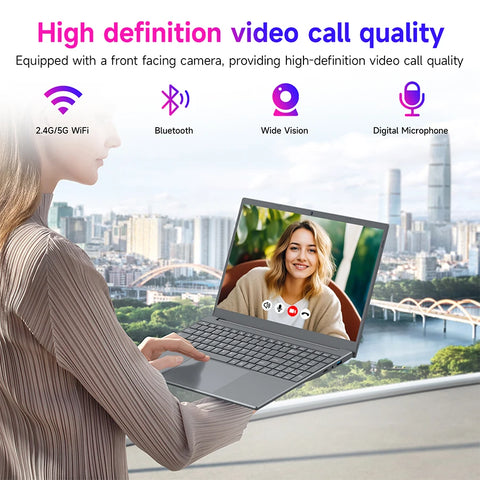 2025 Touchscreen Laptop - 15.6" N95 AI Lightweight Business Laptop with 16GB RAM & 256GB SSD, Portable Office Computer