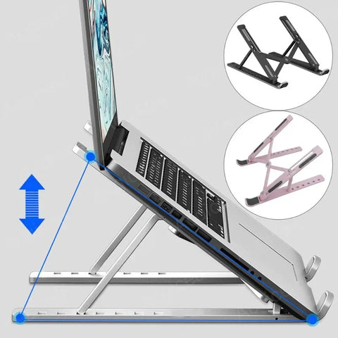 Portable Foldable Laptop Stand with 7/10 Adjustable Gears, Universal ABS Holder for MacBook, Lenovo, Samsung & Tablets
