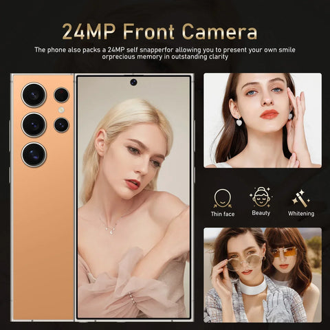 S24 Pro Smartphone – 6.8" Android Phone, 8GB RAM + 256GB ROM, 24MP+48MP Camera, Dual SIM, 6000mAh Battery, Google Play Store