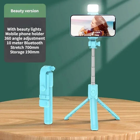 Selfie Stick Wireless Tripod Stand with Light Bluetooth Remote