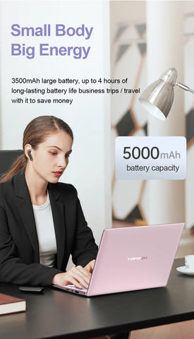 TOPOSH 10.1" Mini Laptop – Intel Celeron J4125 Quad-Core, 12GB RAM + 512GB SSD, Windows 11 Portable Office Notebook