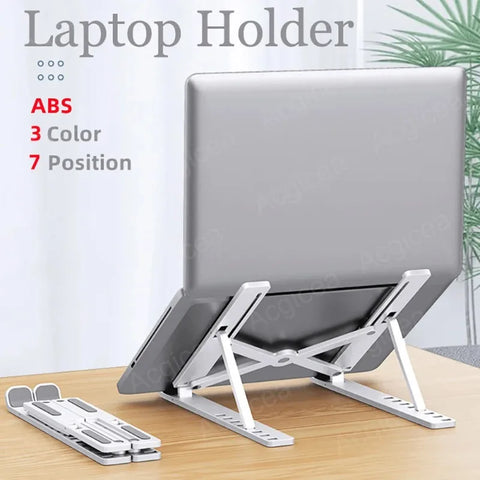 Portable Foldable Laptop Stand with 7/10 Adjustable Gears, Universal ABS Holder for MacBook, Lenovo, Samsung & Tablets