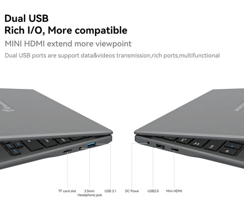 Adreamer 13.3" Laptop – Intel Celeron N4020, 8GB RAM + 1TB SSD, Windows 10 Notebook for Office, School & Everyday Use