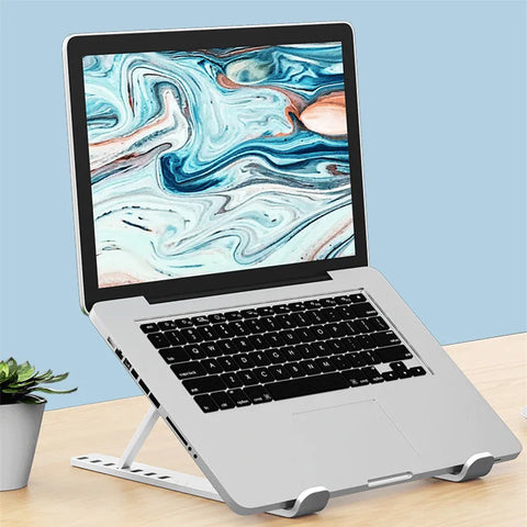 Portable Foldable Laptop Stand with 7/10 Adjustable Gears, Universal ABS Holder for MacBook, Lenovo, Samsung & Tablets