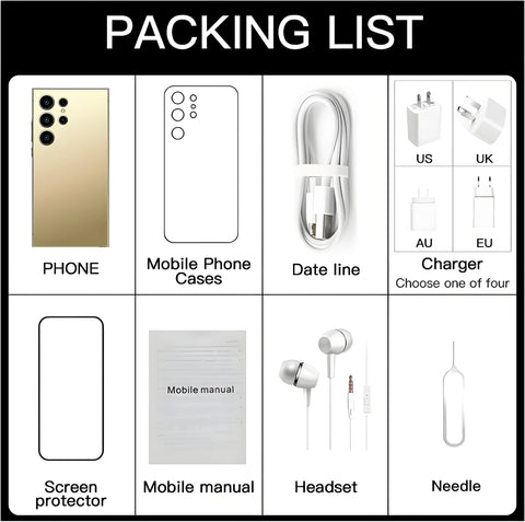 S24 Pro Smartphone – 6.8" Android Phone, 8GB RAM + 256GB ROM, 24MP+48MP Camera, Dual SIM, 6000mAh Battery, Google Play Store