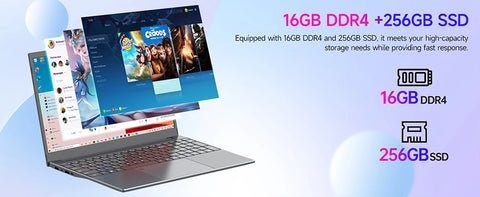2025 Touchscreen Laptop - 15.6" N95 AI Lightweight Business Laptop with 16GB RAM & 256GB SSD, Portable Office Computer