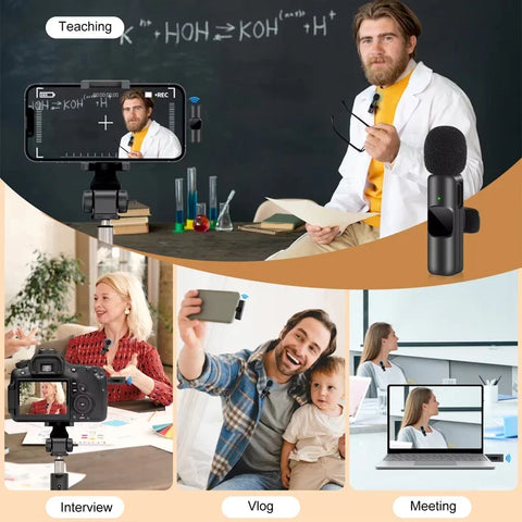 Microphone Wireless Lavalier Microphone for Live