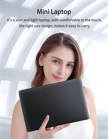 TOPOSH 10.1" Mini Laptop – Windows 11, Intel J4105, 12GB RAM + 256GB SSD, Portable Netbook for Office, School & Travel