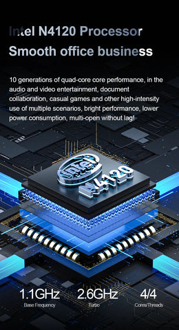 TOPOSH 10.1" Mini Laptop – Intel Celeron J4125 Quad-Core, 12GB RAM + 512GB SSD, Windows 11 Portable Office Notebook