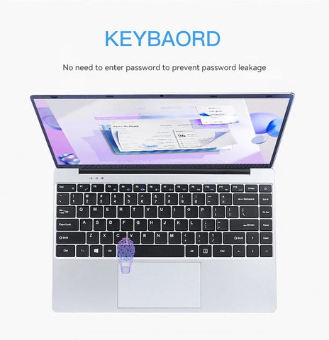 FIREBAT A14 Laptop – 14.1" FHD Display, Intel N5095, 16GB RAM, 512GB/1TB SSD, Fingerprint Unlock, Lightweight Business Notebook