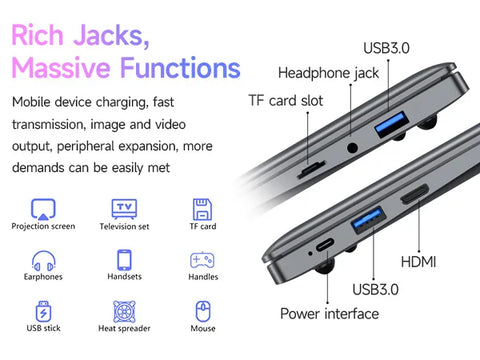 TOPOSH 10.1" Mini Laptop – Windows 11, Intel J4105, 12GB RAM + 256GB SSD, Portable Netbook for Office, School & Travel