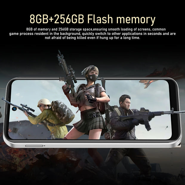 FUFFI X6 Pro Smartphone – 6.56" Android Phone, 8GB RAM + 256GB ROM, 16MP+32MP Camera, Dual SIM, 5500mAh Battery, Google Play