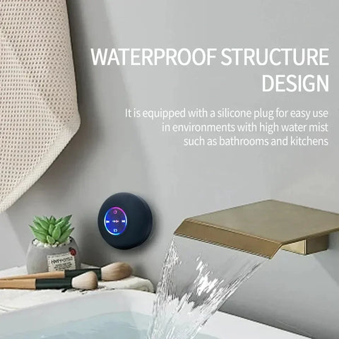 Portable Bluetooth Audio Ipx4 Waterproof Led Lights Bathroom Outdoor