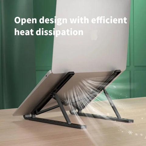 Portable Foldable Laptop Stand with 7/10 Adjustable Gears, Universal ABS Holder for MacBook, Lenovo, Samsung & Tablets