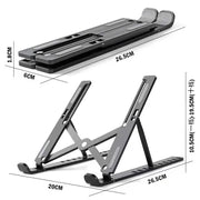 Portable Foldable Laptop Stand with 7/10 Adjustable Gears, Universal ABS Holder for MacBook, Lenovo, Samsung & Tablets