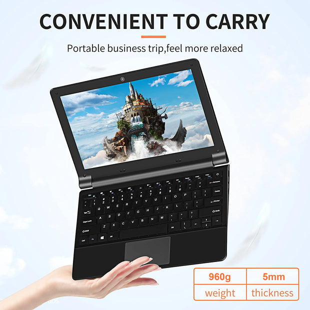 TOPOSH 10.1" Mini Laptop – Windows 11, Intel J4105, 12GB RAM + 256GB SSD, Portable Netbook for Office, School & Travel