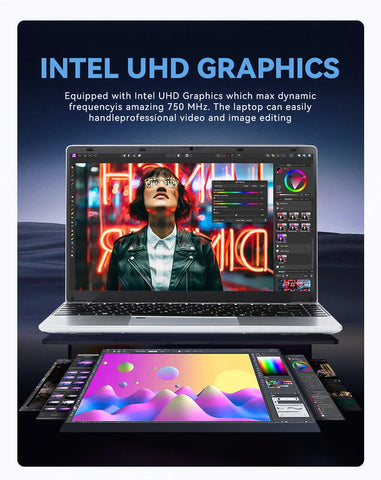 FIREBAT A14 Laptop – 14.1" FHD Display, Intel N5095, 16GB RAM, 512GB/1TB SSD, Fingerprint Unlock, Lightweight Business Notebook